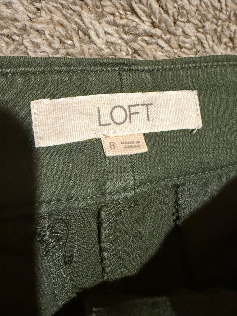 LOFT Olive Green Tailored Dress Pants - Picture 3 of 5